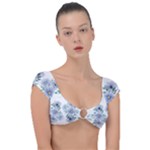 Floral pattern Cap Sleeve Ring Bikini Top