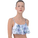 Floral pattern Frill Bikini Top