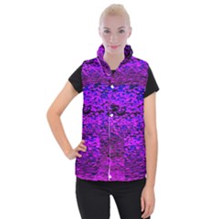 Magenta Waves Flow Series 2 Women s Button Up Vest by DimitriosArt