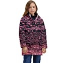 Pink  waves flow series 11 Kid s Hooded Longline Puffer Jacket View1