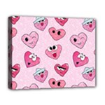 Emoji Heart Deluxe Canvas 20  x 16  (Stretched)