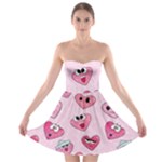 Emoji Heart Strapless Bra Top Dress
