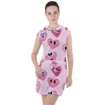 Emoji Heart Drawstring Hooded Dress