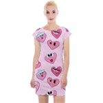 Emoji Heart Cap Sleeve Bodycon Dress
