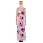 Emoji Heart Thigh Split Maxi Dress