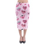 Emoji Heart Midi Pencil Skirt