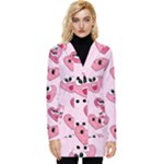 Emoji Heart Button Up Hooded Coat 