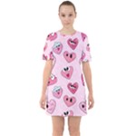 Emoji Heart Sixties Short Sleeve Mini Dress