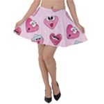 Emoji Heart Velvet Skater Skirt