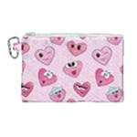Emoji Heart Canvas Cosmetic Bag (Large)