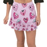 Emoji Heart Fishtail Mini Chiffon Skirt