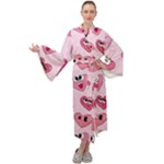 Emoji Heart Maxi Velour Kimono