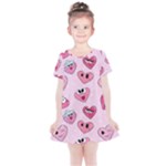 Emoji Heart Kids  Simple Cotton Dress