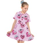 Emoji Heart Kids  Short Sleeve Shirt Dress
