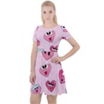 Emoji Heart Cap Sleeve Velour Dress 
