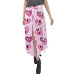 Emoji Heart Velour Split Maxi Skirt