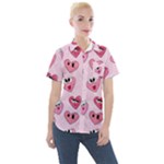 Emoji Heart Women s Short Sleeve Pocket Shirt