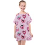 Emoji Heart Kids  One Piece Chiffon Dress
