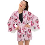 Emoji Heart Long Sleeve Kimono