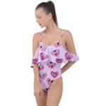 Emoji Heart Drape Piece Swimsuit