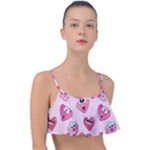 Emoji Heart Frill Bikini Top