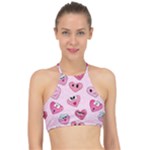 Emoji Heart Racer Front Bikini Top