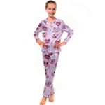 Emoji Heart Kid s Satin Long Sleeve Pajamas Set