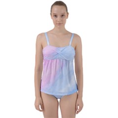 Watercolor Clouds2 Twist Front Tankini Set