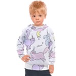  Cute unicorn cats Kids  Hooded Pullover