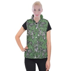 Modern Camo Grunge Print Women s Button Up Vest by dflcprintsclothing