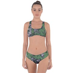 Modern Camo Grunge Print Criss Cross Bikini Set by dflcprintsclothing