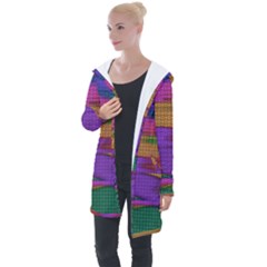 Puzzle Landscape In Beautiful Jigsaw Colors Longline Hooded Cardigan by pepitasart