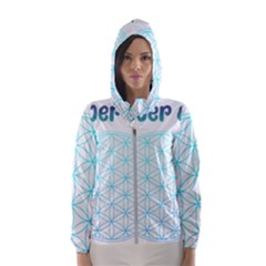 Flower Of Life  Women s Hooded Windbreaker by tony4urban