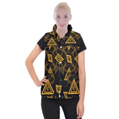 Abstract Pattern Geometric Backgrounds   Women s Button Up Vest by Eskimos