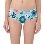 Flower Mid-Waist Bikini Bottoms
