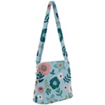 Flower Zipper Messenger Bag