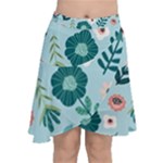 Flower Chiffon Wrap Front Skirt