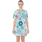 Flower Sixties Short Sleeve Mini Dress