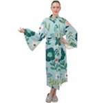 Flower Maxi Velour Kimono