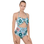 Flower Scallop Top Cut Out Swimsuit
