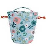Flower Drawstring Bucket Bag