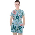 Flower Women s Tee and Shorts Set