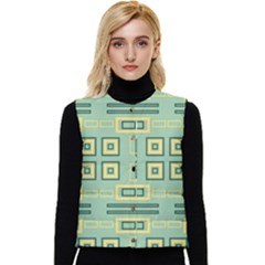Abstract Pattern Geometric Backgrounds   Women s Short Button Up Puffer Vest by Eskimos