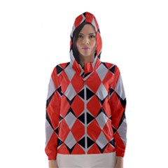 Abstract Pattern Geometric Backgrounds   Women s Hooded Windbreaker by Eskimos