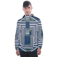 Abstract Pattern Geometric Backgrounds   Men s Front Pocket Pullover Windbreaker by Eskimos