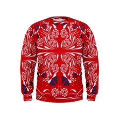 Floral Folk Damask Pattern Fantasy Flowers  Kids  Sweatshirt