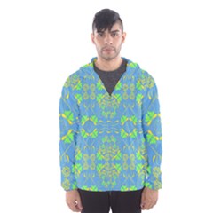 Floral Folk Damask Pattern Fantasy Flowers  Men s Hooded Windbreaker by Eskimos