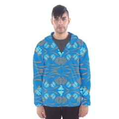 Floral Folk Damask Pattern Fantasy Flowers  Men s Hooded Windbreaker by Eskimos