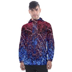 Autumn Fractal Forest Background Men s Front Pocket Pullover Windbreaker