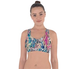 Colorful Spotted Reptilian Cross String Back Sports Bra by MickiRedd